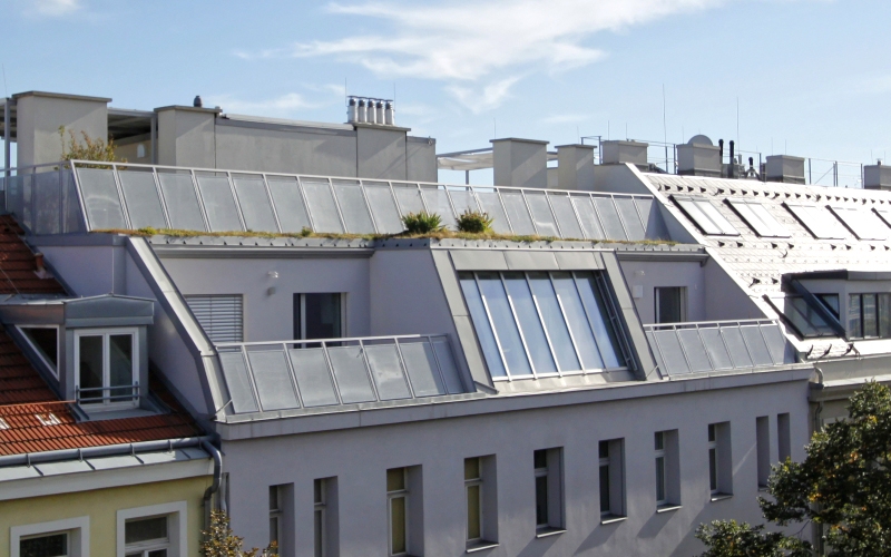Plus-Energie-Dachausbau Ybbsstraße Straßentrakt